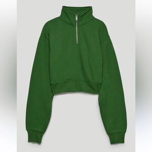 TNA Airy Fleece 1/4 Zip Cropped Sweatshirt